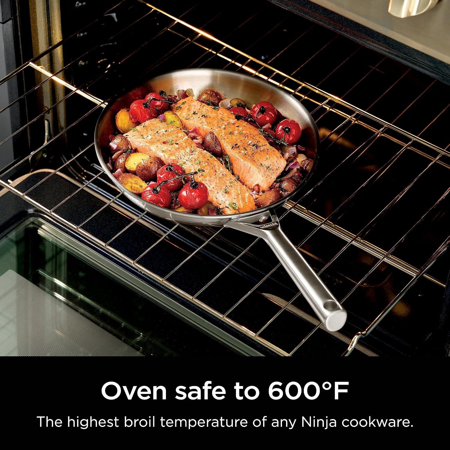 image:imageNinja EverClad 1025 Fry Pan TriPly Stainless C90026 Triply 1810 stainless pure aluminum core No warping hot spots All stovetops amp induction compatible Oven safe to 600F12 Piece Set