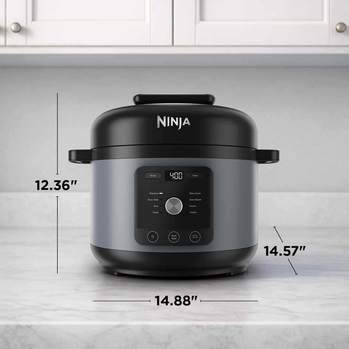 image:imageNinja HyperHeat 9in1 Pressure Cooker 65qt Blue Macaron PC201 Cooks 2X faster Sear Saut Slow Cook Steam amp Sous Vide 1200W PFASfree pot removable SimpliServe pot for easy servingStone Purple