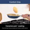 Ninja Extended Life Ceramic 10.25″ Fry Pan with Comfort Grip, Nonstick Fry Pans, Pots, PTFE Free, Healthy Cooking, Oven Safe, Dishwasher Safe, All Stovetops & Induction Compatible, Navy Blue, CW40026(10.25″ Blue Fry Pan)