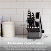 Ninja® NeverDull™ 15-Pc Wood Series Knife Block, Stainless/Walnut, K52015 | Stays razor-sharp 10+ years. Premium German stainless steel blades. Foolproof built-in sharpener. Walnut wood block & handles(17-Piece)