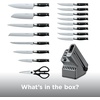 Ninja® NeverDull™ 15-Pc Wood Series Knife Block, Stainless/Walnut, K52015 | Stays razor-sharp 10+ years. Premium German stainless steel blades. Foolproof built-in sharpener. Walnut wood block & handles(17-Piece)