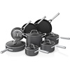Ninja C39600 Foodi NeverStick Premium Hard-Anodized 13-Piece Cookware Set, Guaranteed to Never Stick, Nonstick, Durable, Oven Safe to 500°F, Grey