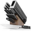 Ninja® NeverDull™ 15-Pc Wood Series Knife Block, Stainless/Walnut, K52015 | Stays razor-sharp 10+ years. Premium German stainless steel blades. Foolproof built-in sharpener. Walnut wood block & handles(15-Piece)