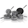 Ninja NeverStick Professional Hard-Anodized 10 Piece Pots & Pans Set, Nonstick Cookware Set, Durable, Oven Safe to 500°F, Slate Grey, C39500