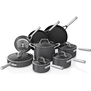 Ninja C39600 Foodi NeverStick Premium Hard-Anodized 13-Piece Cookware Set, Guaranteed to Never Stick, Nonstick, Durable, Oven Safe to 500°F, Grey