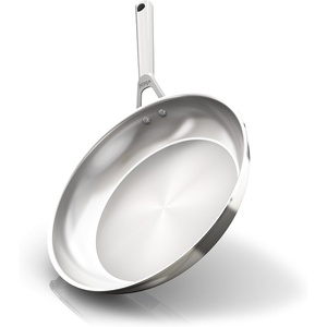Ninja® EverClad 12″ Fry Pan, Tri-Ply, Stainless, C90030 | Tri-ply: 18/10 stainless, pure aluminum core. No warping, hot spots. All stovetops & induction compatible. Oven safe to 600°F