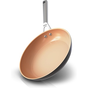 Ninja® Extended Life 10.25″ Fry Pan, PTFE-Free, Dark Grey, CW90026 | 5-year nonstick via CeramicLock™ coating — 5x more durable. PTFE-free. All stovetops & induction compatible. Oven safe 550°F.(10.25″ Fry Pan)