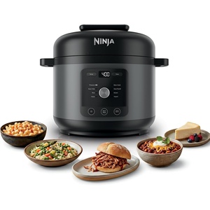 Ninja® HyperHeat™ 9-in-1 Pressure Cooker, 6.5-qt, Blue Macaron, PC201 | Cooks 2X faster, Sear, Sauté, Slow Cook, Steam & Sous Vide, 1200W, PFAS-free pot, removable SimpliServe™ pot for easy serving(Grey)