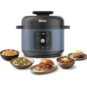 Ninja® HyperHeat™ 9-in-1 Pressure Cooker, 6.5-qt, Blue Macaron, PC201 | Cooks 2X faster, Sear, Sauté, Slow Cook, Steam & Sous Vide, 1200W, PFAS-free pot, removable SimpliServe™ pot for easy serving(Blue Macaron)
