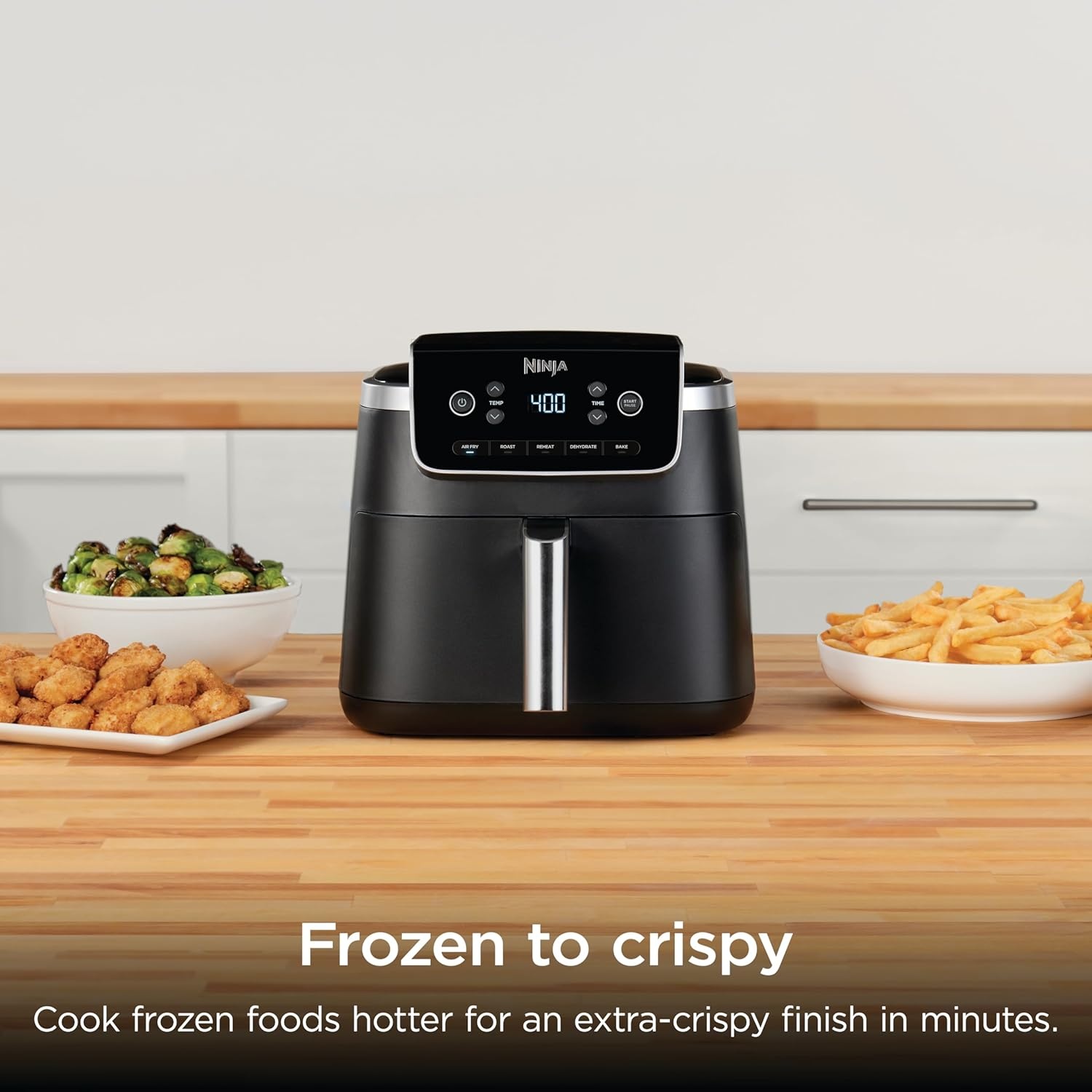 image:imageNinja Air Fryer Pro 5 Qt 5in1 Stone AF142SD Air fry bake roast reheat dehydrate 1750W 400F max Fits 4 lbs fries DishwashersafeBlack