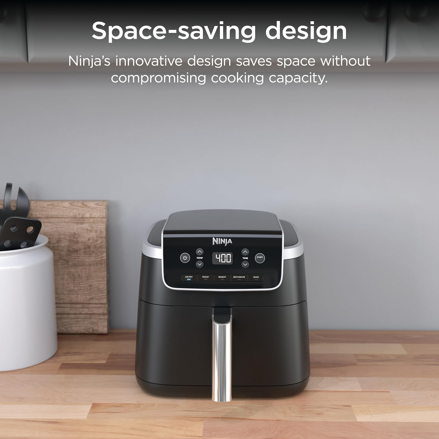 image:imageNinja Air Fryer Pro 5 Qt 5in1 Stone AF142SD Air fry bake roast reheat dehydrate 1750W 400F max Fits 4 lbs fries DishwashersafeBlack