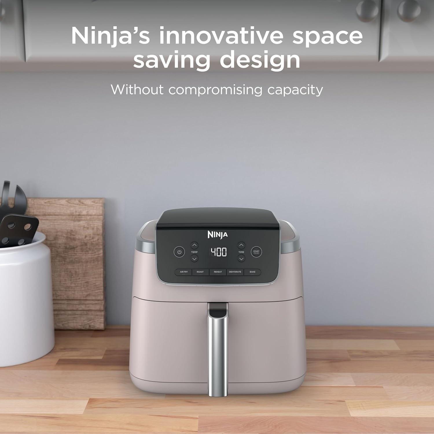 image:imageNinja Air Fryer Pro 5 Qt 5in1 Stone AF142SD Air fry bake roast reheat dehydrate 1750W 400F max Fits 4 lbs fries DishwashersafeLight Pink