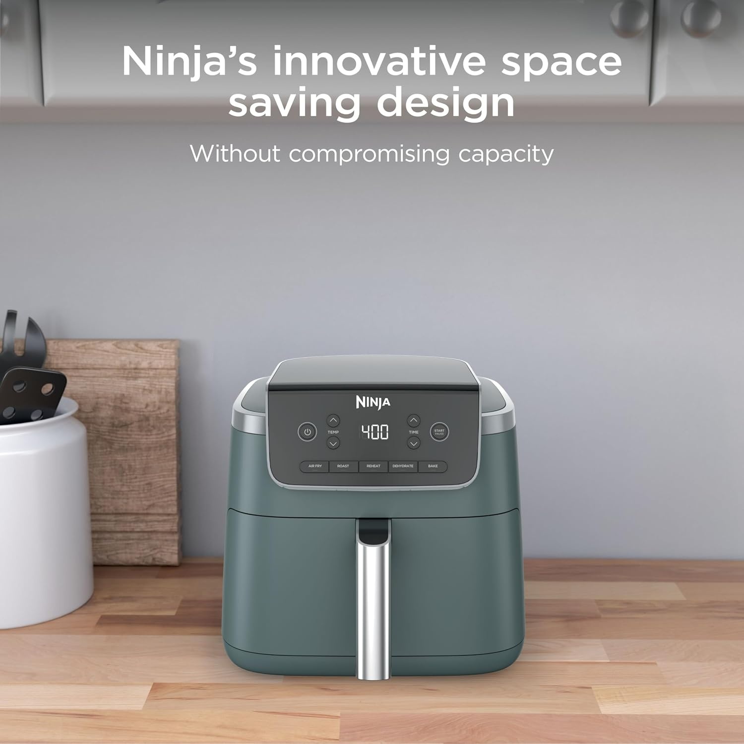image:imageNinja Air Fryer Pro 5 Qt 5in1 Stone AF142SD Air fry bake roast reheat dehydrate 1750W 400F max Fits 4 lbs fries DishwashersafeSage