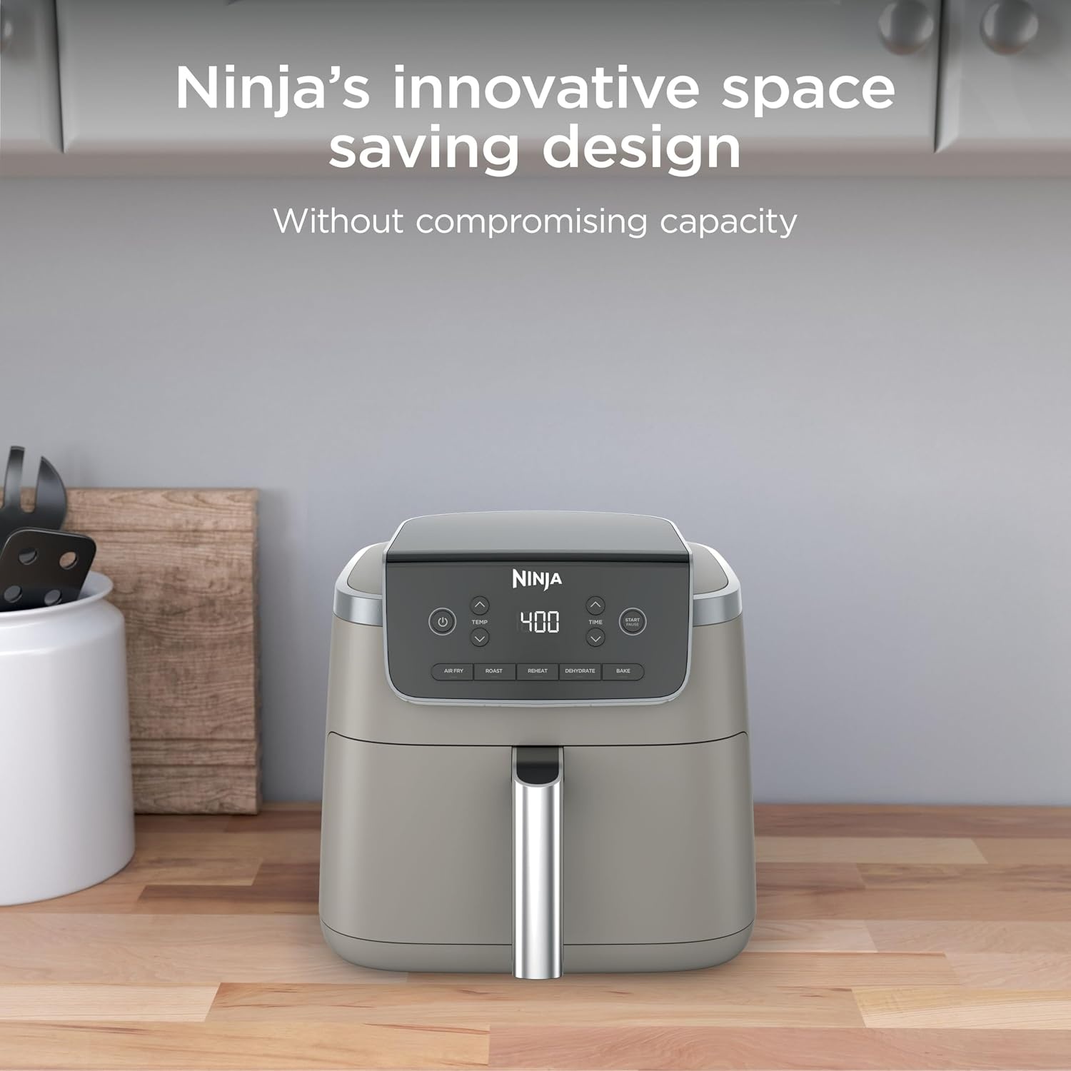 image:imageNinja Air Fryer Pro 5 Qt 5in1 Stone AF142SD Air fry bake roast reheat dehydrate 1750W 400F max Fits 4 lbs fries DishwashersafeStone