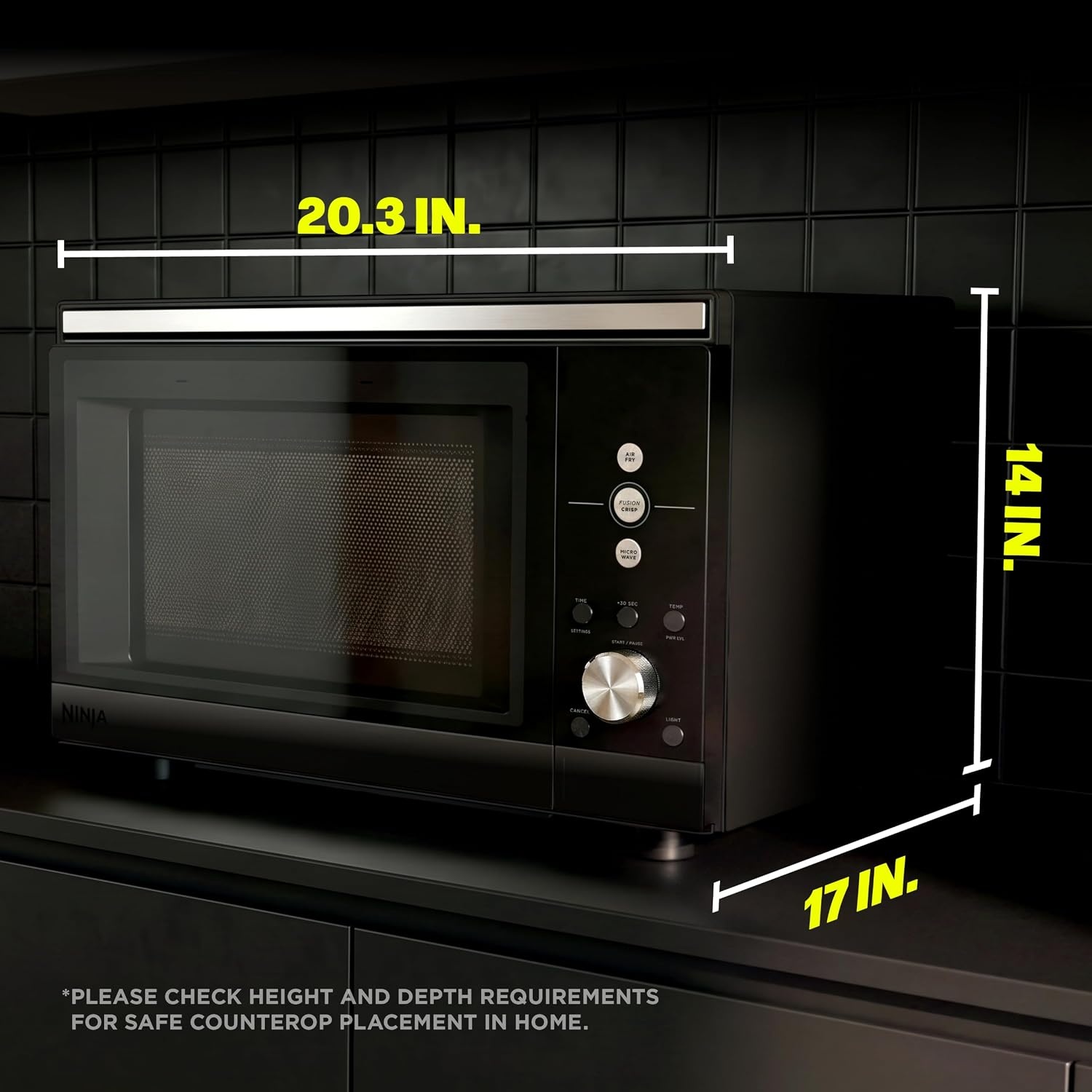 image:imageNinja Crispi Microwave amp Air Fryer with FusionCrisp Silver MW101 Replaces a countertop microwave and air fryer with 14 functions Fast 1000W microwave and powerful 1700W Ninja air fryerBlack