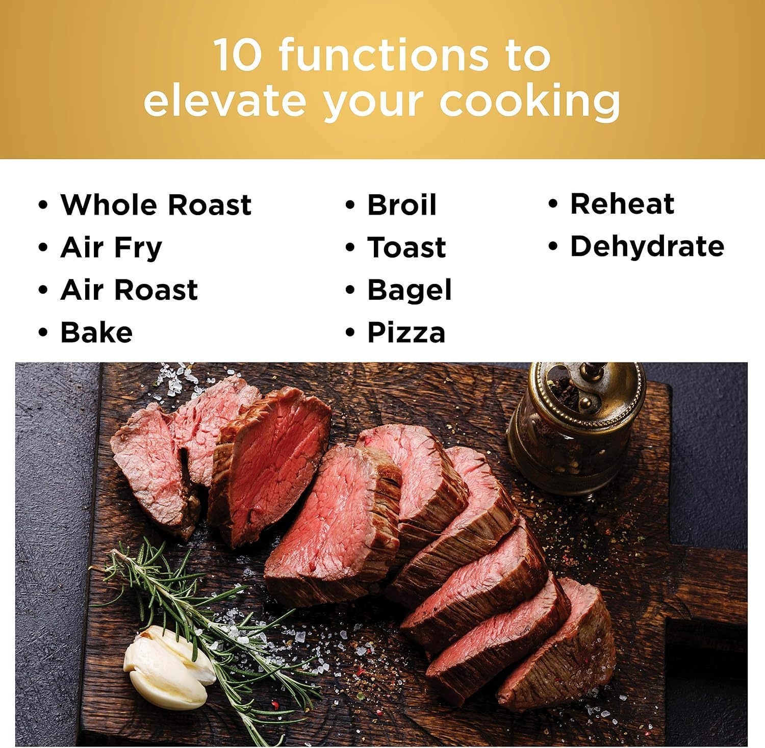 image:imageNinja DCT451 12in1 Smart Double Oven with FlexDoor Thermometer FlavorSeal Smart Finish Rapid Top Convection and Air Fry Bottom Stainless Steel Smart Cook thermometer FlavorSeal Smart Finish Air fry bake broil roast pizza10in1