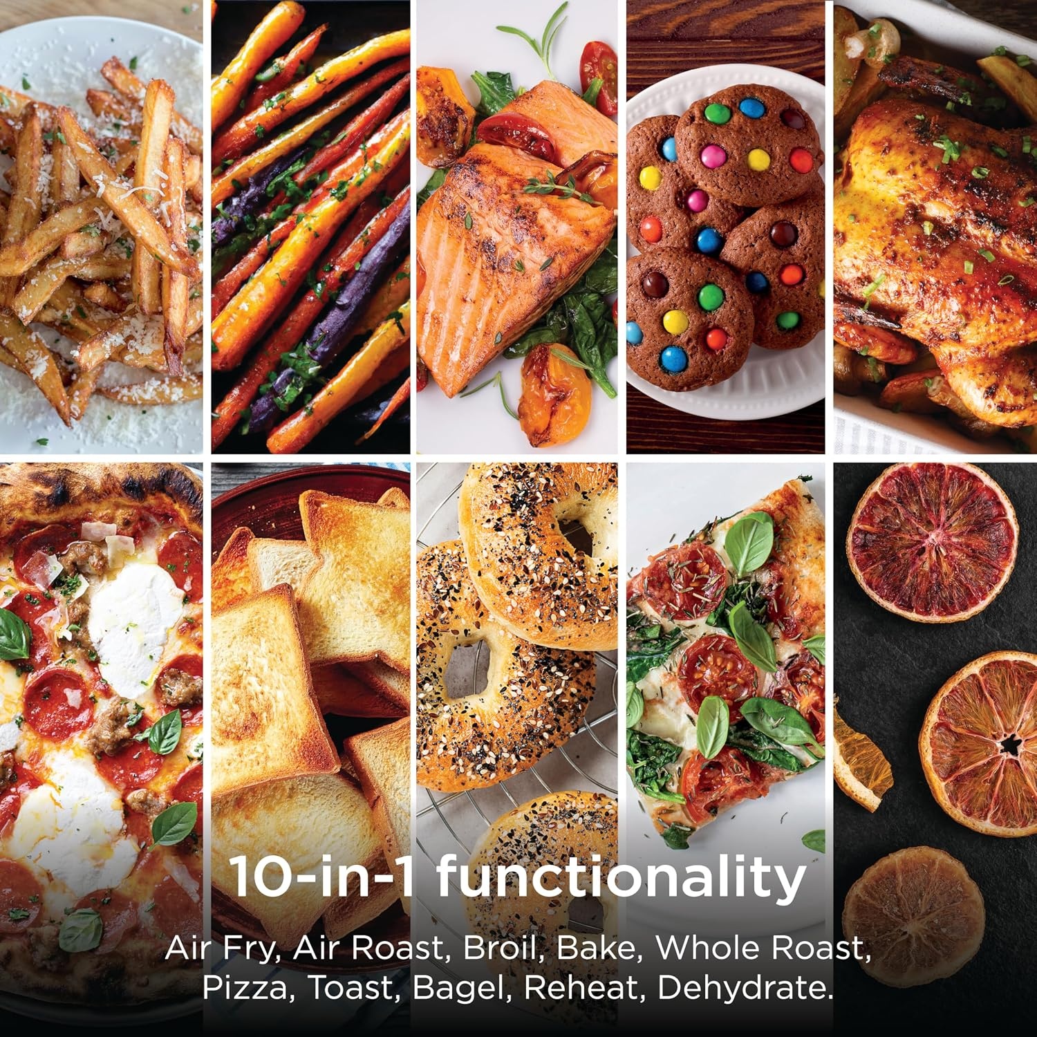 image:imageNinja DCT451 12in1 Smart Double Oven with FlexDoor Thermometer FlavorSeal Smart Finish Rapid Top Convection and Air Fry Bottom Stainless Steel Smart Cook thermometer FlavorSeal Smart Finish Air fry bake broil roast pizza10in1 XL Prestige