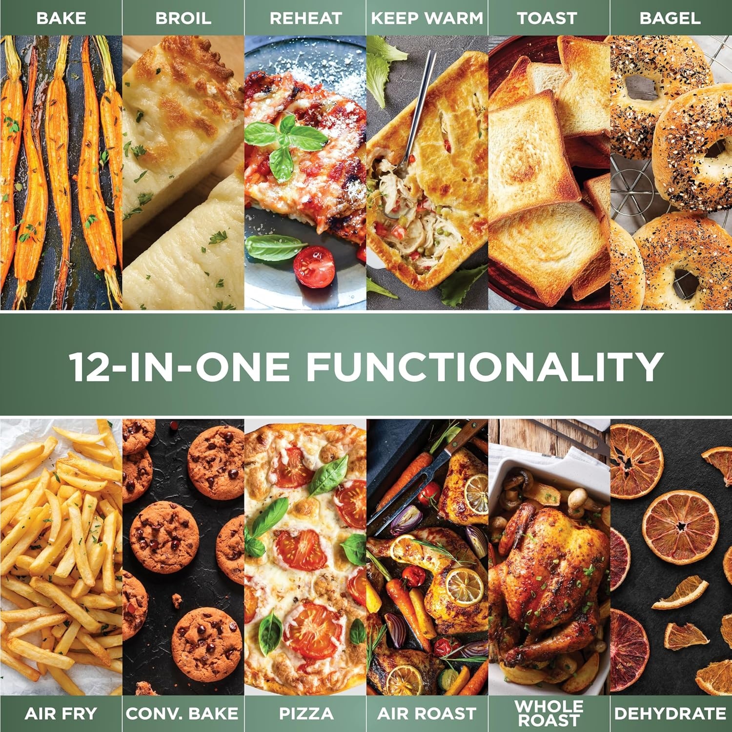 image:imageNinja DCT451 12in1 Smart Double Oven with FlexDoor Thermometer FlavorSeal Smart Finish Rapid Top Convection and Air Fry Bottom Stainless Steel Smart Cook thermometer FlavorSeal Smart Finish Air fry bake broil roast pizza12in1 Prestige