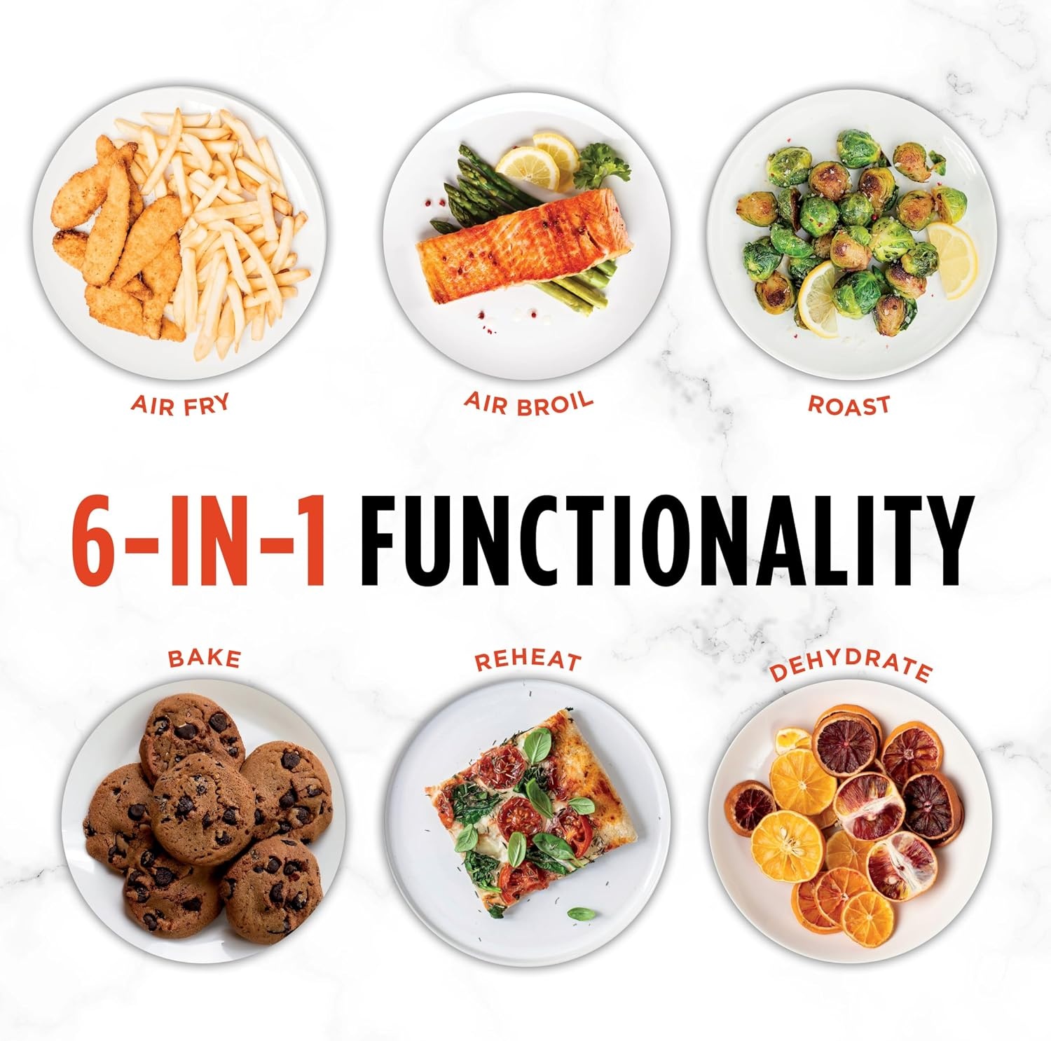 image:imageNinja DZ550 Foodi 10 Quart 6in1 DualZone Smart XL Air Fryer with 2 Independent Baskets Cook Thermometer for Perfect Doneness Match and Finish to Roast Dehydrate and More Black Air fry roast broil bake reheat dehydrate Smart Cook thermometer Match Cook Smart Finish8QT DualZone 2026 Release