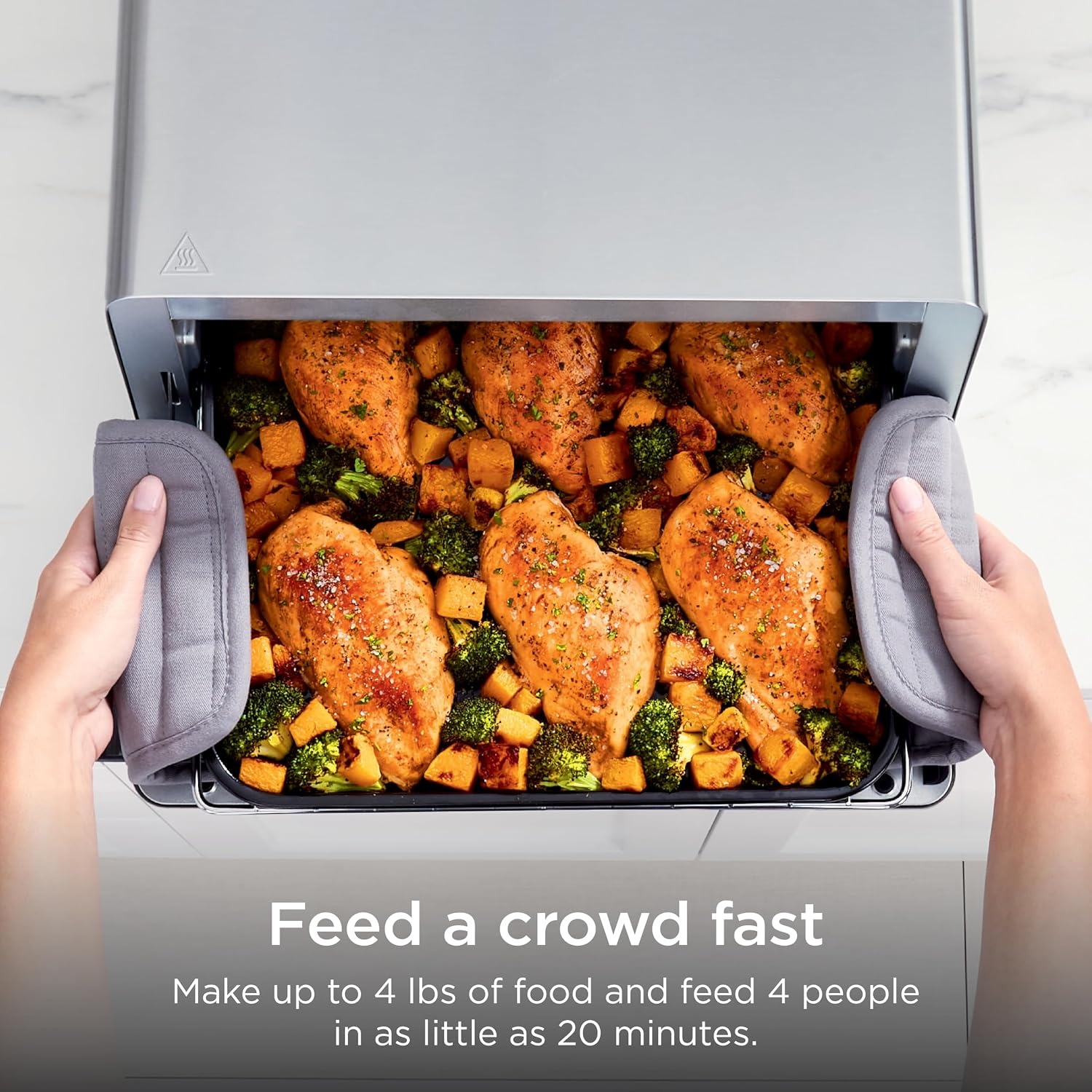 image:imageNinja Digital Air Fry Countertop Oven 8in1 XL Silver SP101 Air fry air roast broil bake toast bagel dehydrate keep warm 1800W Flip up amp away8in1 Flip Oven Stainless