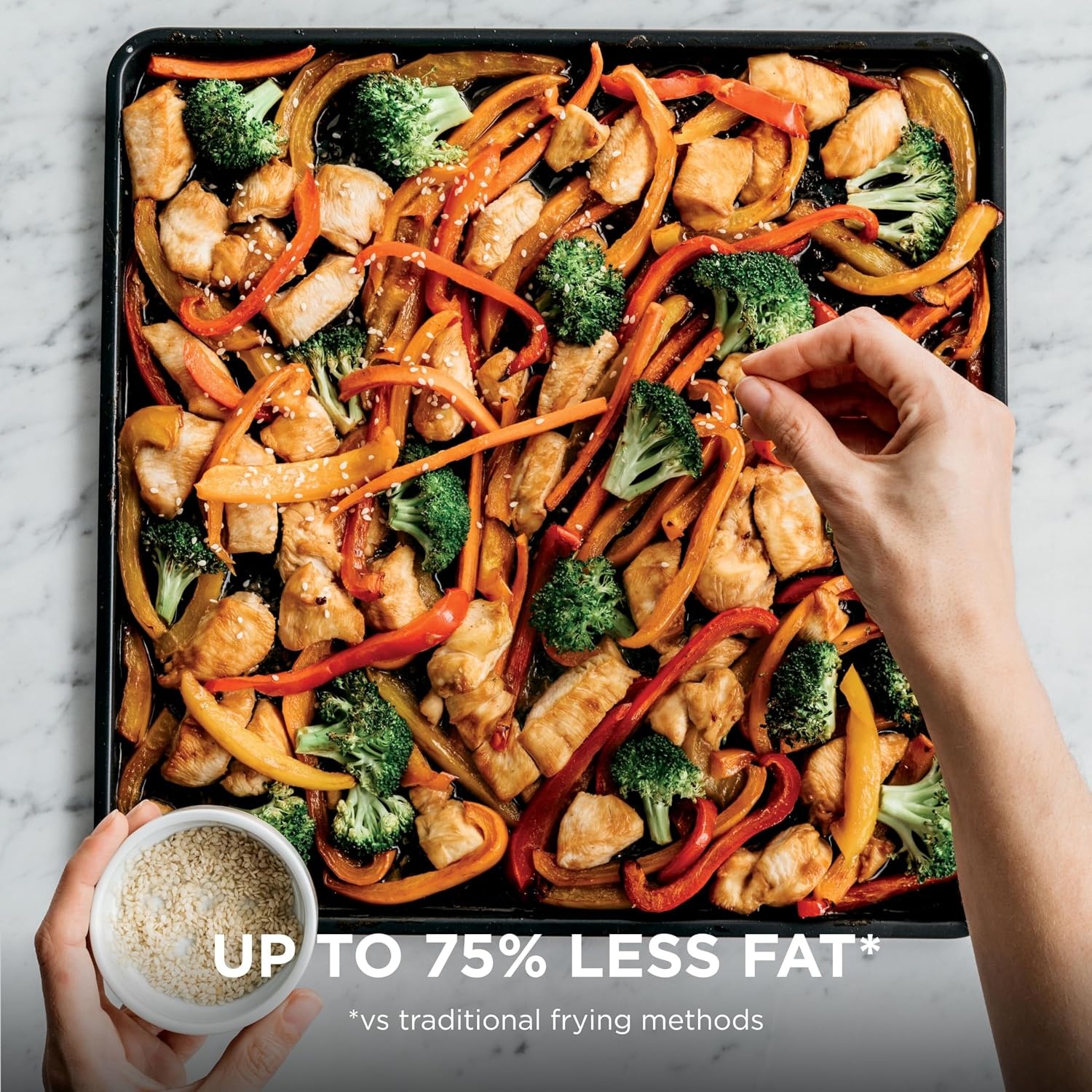 image:imageNinja Digital Air Fry Countertop Oven 8in1 XL Silver SP101 Air fry air roast broil bake toast bagel dehydrate keep warm 1800W Flip up amp away8in1 Flip Oven