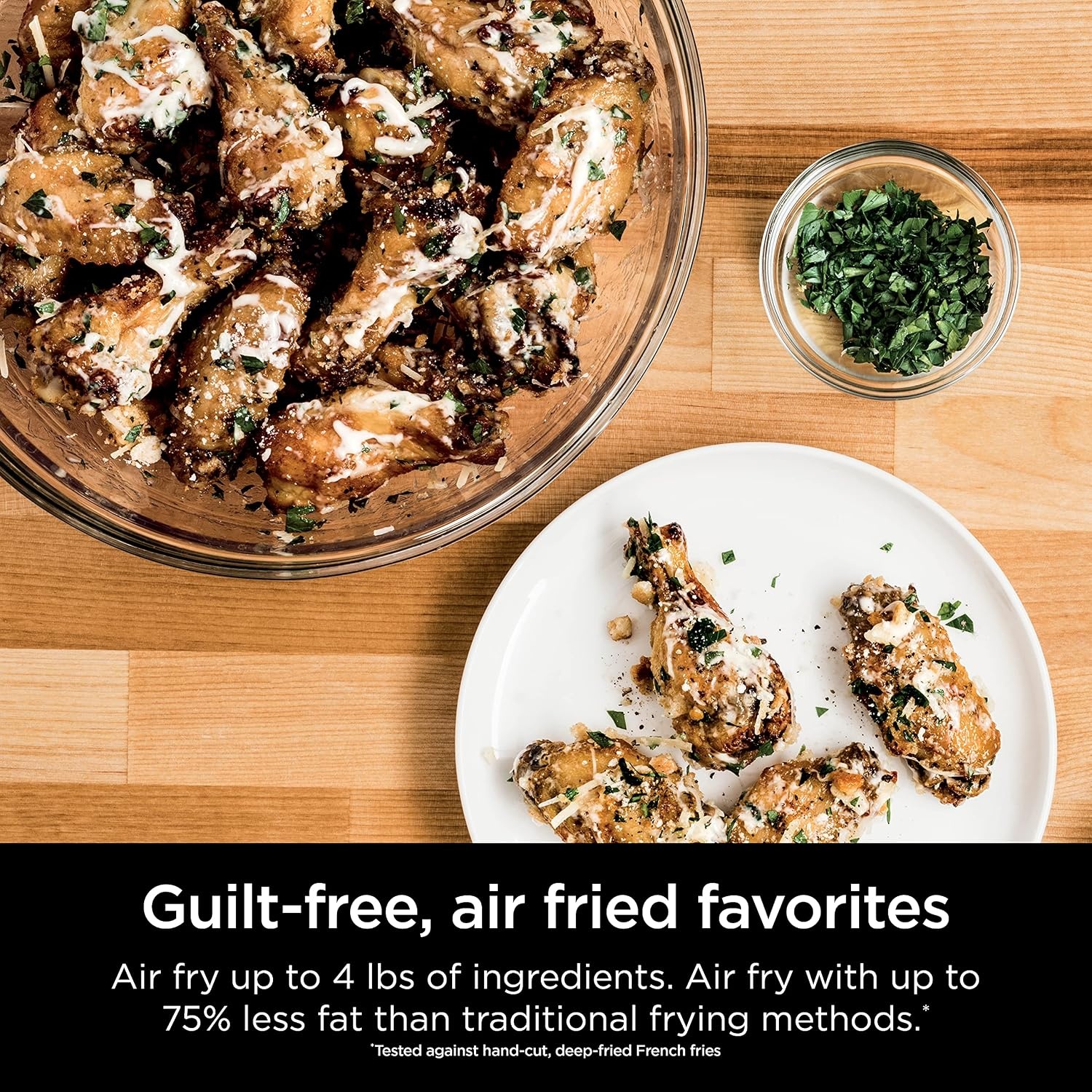 image:imageNinja Double Oven 12in1 FlexDoor Stainless Steel DCT401 FlavorSeal Smart Finish Air fry bake broil roast toast pizza fits 6 lbs wings8in1 Flip Oven