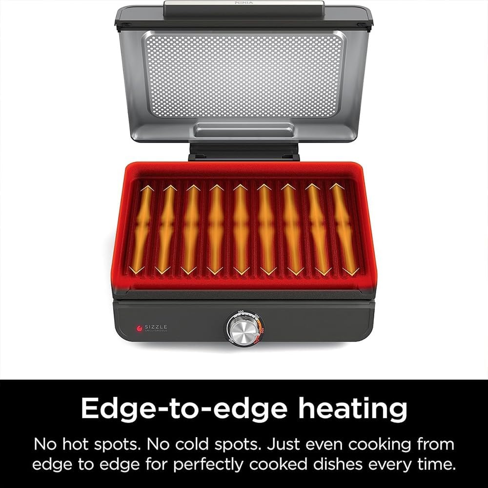 image:imageNinja GR100 Sizzle Smokeless Indoor Grill Renewed Bundle with 2 Year Enhanced Protection Pack