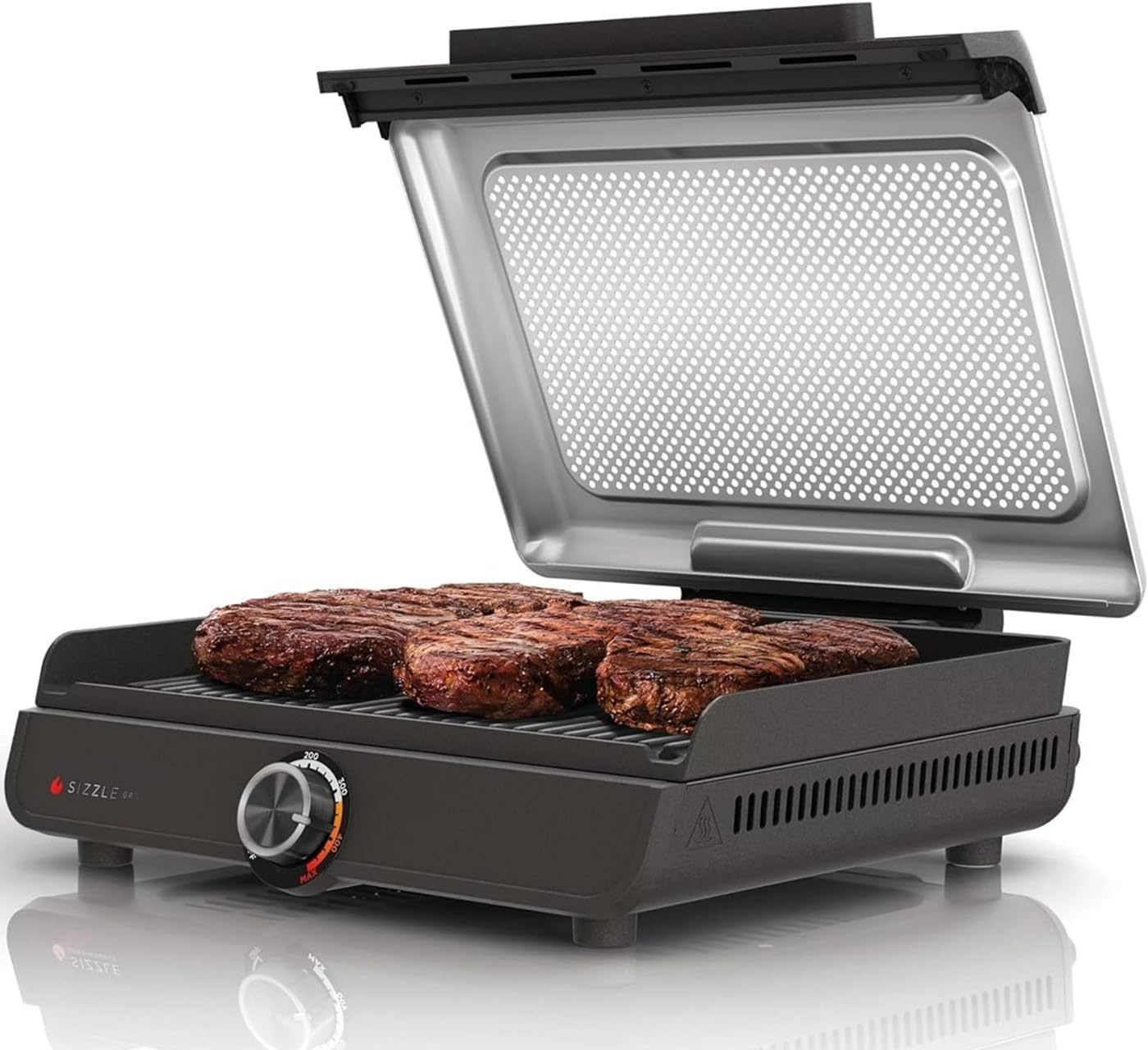 image:imageNinja GR100 Sizzle Smokeless Indoor Grill Renewed Bundle with 2 Year Enhanced Protection Pack