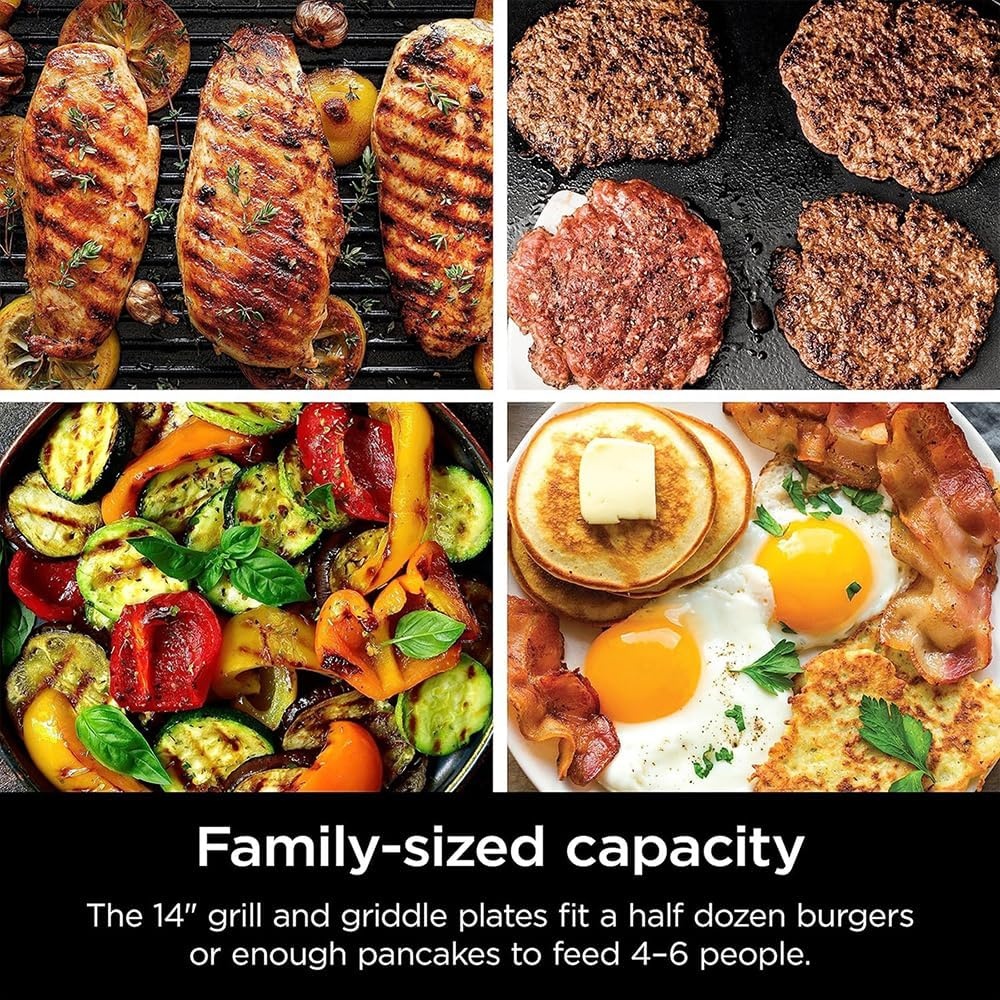 image:imageNinja GR100 Sizzle Smokeless Indoor Grill Renewed Bundle with 2 Year Enhanced Protection Pack