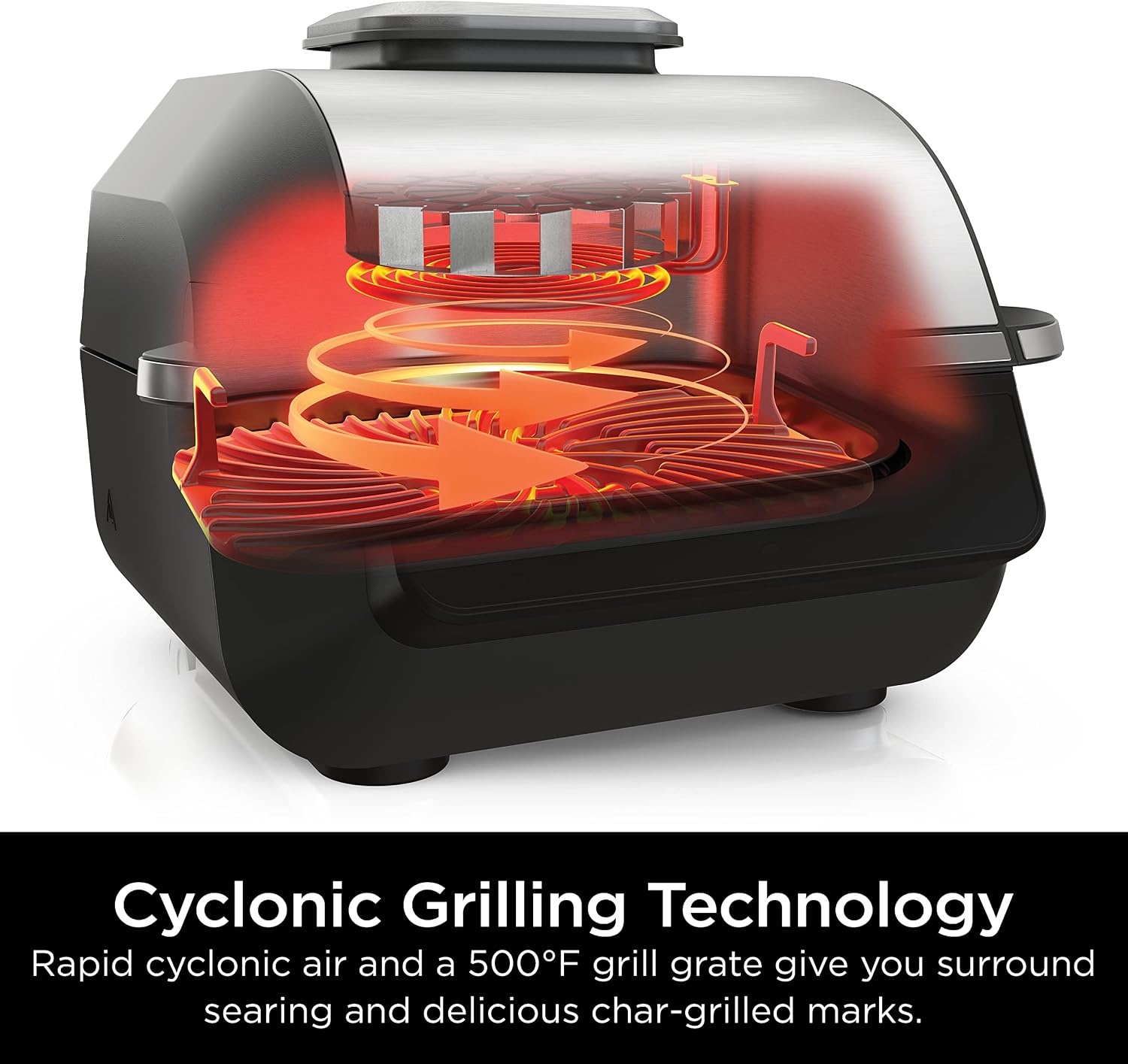 image:imageNinja Refurbished EG201 Foodi 6in1 Indoor Grill with Air Fry Roast Bake Broil amp Dehydrate 2nd Generation BlackSilver Renewed