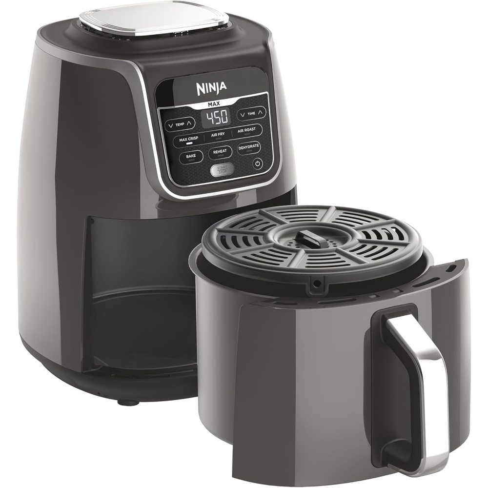 image:imageNinja Air Fryer XL with MaxCrisp 65 Qt 6in1 Grey AF181 Max crisp air fry roast bake reheat dehydrate 1750W 450F max Fits 9 lbs wings55 QT MAX