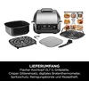 Ninja 5-in-1 Indoor Grill and Oil Free Deep Fryer, 5 Modes EG351EU | Cooks up to 4 burgers, 5.7L capacity, low smoke emission, digital meat thermometer included