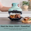 Ninja Crispi Glass Air Fryer, 4-in-1, Mint, FN101MT | Max crisp, bake, air fry, recrisp, 450F max, 4 Qt and 6 Cup containers, PFAS-free glass