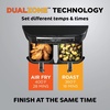 Ninja DZ090 Foodi 6 Quart 5-in-1 DualZone 2-Basket Air Fryer with 2 Independent Frying Baskets, Match Cook & Smart Finish to Roast, Bake, Dehydrate & More for Quick Snacks & Small Meals, Black(Black)