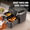 Ninja DZ550 Foodi 10 Quart 6-in-1 DualZone Smart XL Air Fryer with 2 Independent Baskets, Cook Thermometer for Perfect Doneness, Match and Finish to Roast, Dehydrate and More, Black | Air fry, roast, broil, bake, reheat, dehydrate, Smart Cook thermometer, Match Cook, Smart Finish(8-QT & DualZone (2026 Release))