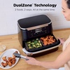 Ninja DZ550 Foodi 10 Quart 6-in-1 DualZone Smart XL Air Fryer with 2 Independent Baskets, Cook Thermometer for Perfect Doneness, Match and Finish to Roast, Dehydrate and More, Black | Air fry, roast, broil, bake, reheat, dehydrate, Smart Cook thermometer, Match Cook, Smart Finish(7-QT & MegaZone)
