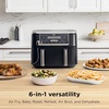 Ninja DZ550 Foodi 10 Quart 6-in-1 DualZone Smart XL Air Fryer with 2 Independent Baskets, Cook Thermometer for Perfect Doneness, Match and Finish to Roast, Dehydrate and More, Black | Air fry, roast, broil, bake, reheat, dehydrate, Smart Cook thermometer, Match Cook, Smart Finish(10-QT & DualZone w/ probe)