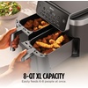 Ninja DZ550 Foodi 10 Quart 6-in-1 DualZone Smart XL Air Fryer with 2 Independent Baskets, Cook Thermometer for Perfect Doneness, Match and Finish to Roast, Dehydrate and More, Black | Air fry, roast, broil, bake, reheat, dehydrate, Smart Cook thermometer, Match Cook, Smart Finish(8-QT & DualZone (2026 Release))