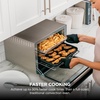 Ninja Double Oven Pro Smart XL, 30.2 Qt, 12-in-1, Stainless Steel, DCT801 | DualZone, Smart Finish, Fits 4.5 lb chicken, Air fry, bake, broil, roast, toast, pizza(Silver/Piano Black)