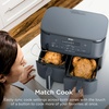 Ninja Foodi Air Fryer, 10 Qt DualZone Smart XL, 6-in-1, Grey, DZ550GY | Air fry, roast, broil, bake, reheat, dehydrate, Smart Cook thermometer, Stainless steel(10QT w/Thermometer GREY)