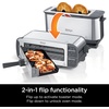 Ninja Foodi Flip Toaster, 2-in-1, 2-Slice, Stainless Steel, ST101 | Toast, bagel, defrost, bake, broil, reheat, 1500W, 7 shade settings, Dishwasher-safe crumb tray(4 Functions)