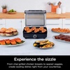 Ninja GR100 Sizzle Smokeless Indoor Grill with Nonstick Grill Plate, Dishwasher-Safe Removable Mesh Lid, 500F Max Heat, Even Edge-to-Edge Cooking, Black (Renewed)(Sizzle Indoor Grill)