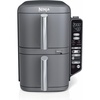 Ninja Air Fryer DoubleStack, 8 Qt, 6-in-1, Black, SL201 | Air fry, broil, roast, bake, reheat, dehydrate, Cooks 4 foods at once, Smart Finish, Match Cook(10.0 Qt)