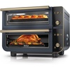 Ninja Double Oven Pro Smart XL, 30.2 Qt, 12-in-1, Stainless Steel, DCT801 | DualZone, Smart Finish, Fits 4.5 lb chicken, Air fry, bake, broil, roast, toast, pizza(Cyberspace)