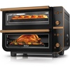Ninja Double Oven Pro Smart XL, 30.2 Qt, 12-in-1, Stainless Steel, DCT801 | DualZone, Smart Finish, Fits 4.5 lb chicken, Air fry, bake, broil, roast, toast, pizza(Onyx)