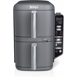 Ninja Air Fryer DoubleStack, 8 Qt, 6-in-1, Black, SL201 | Air fry, broil, roast, bake, reheat, dehydrate, Cooks 4 foods at once, Smart Finish, Match Cook(10.0 Qt)