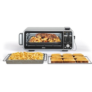 Ninja Digital Air Fry Countertop Oven, 8-in-1, XL, Silver, SP101 | Air fry, air roast, broil, bake, toast, bagel, dehydrate, keep warm, 1800W, Flip up & away(13-in-1 Flip Oven XL)