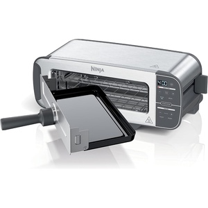 Ninja Foodi Flip Toaster, 2-in-1, 2-Slice, Stainless Steel, ST101 | Toast, bagel, defrost, bake, broil, reheat, 1500W, 7 shade settings, Dishwasher-safe crumb tray(4 Functions)