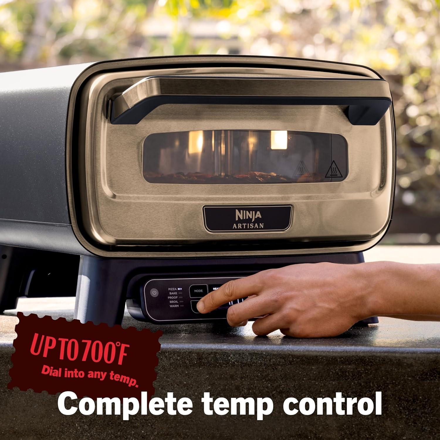 image:imageNinja Artisan Pizza Oven 12in Pizza in 3Min 700F 5in1 Gray MO201 Ninja Artisan Electric Pizza Oven bakes 5 pizza styles and air fries all in one outdoor applianceGreen