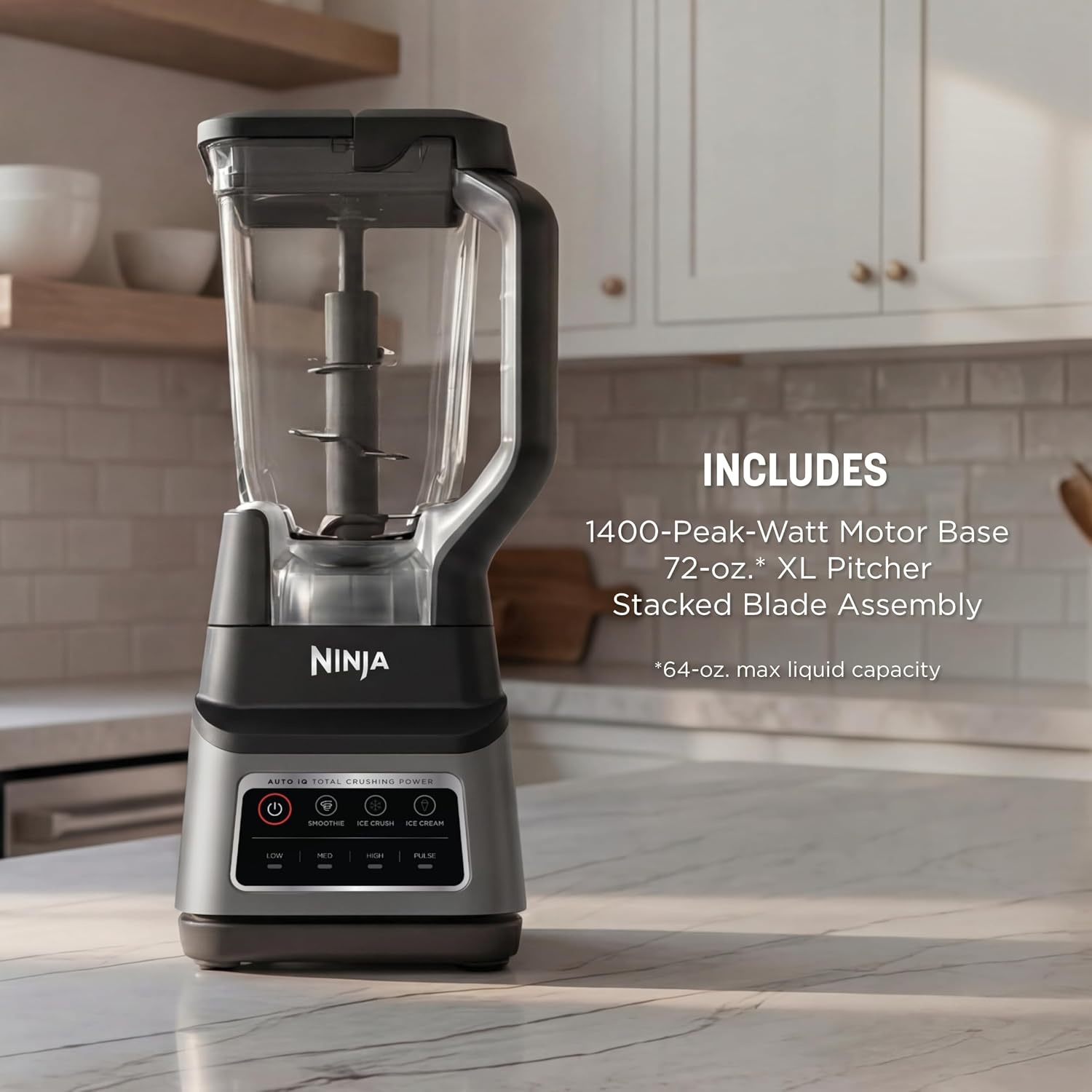 image:imageNinja BN751 Professional Plus DUO Blender 1400 Peak Watts 3 AutoIQ Programs for Smoothies Frozen Drinks amp Nutrient Extractions 72oz Total Crushing Pitcher amp 2 24 oz ToGo Cups Black 1400 peakwatt Total Crushing amp Extractor blades 3 AutoiQ programs for smoothies 72oz pitcher 2 24oz cupsPro Plus BlenderGrey